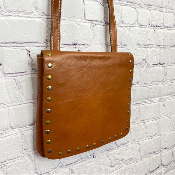 Patricia Nash Brown Studded Leather Crossbody Bag - Picture 2 of 7